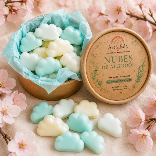 Wax Melts "Nubes de Algodón" ☁️ | Bambú y Flor de Cerezo |