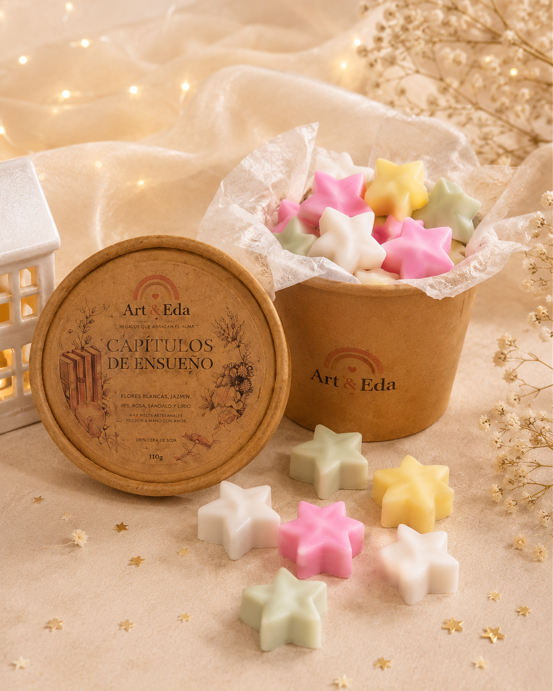 Wax Melts "Capítulos de Ensueño" 📖✨ | Flores Blancas y Jazmín |