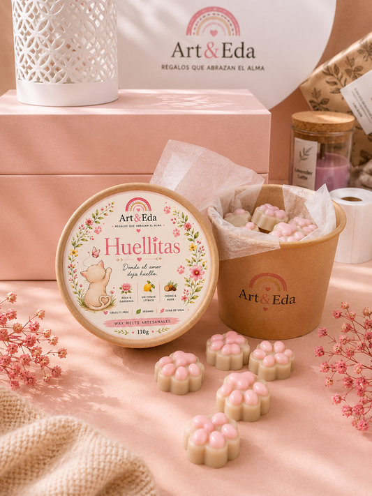 Wax Melts 🐾 Huellitas 🐾 | Rosa, Gardenia, Toque Cítrico, Cedro & Musk