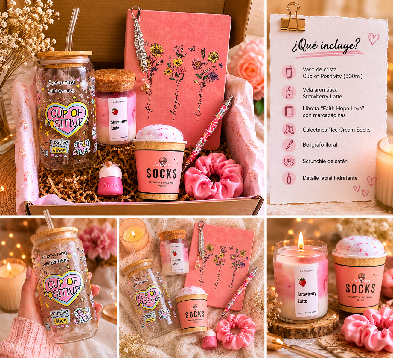 Pack Amistad Rosa – Regalo Original  💗